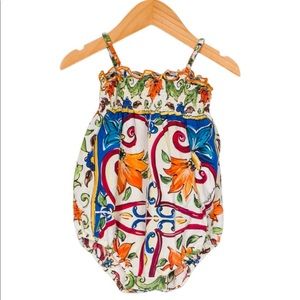Dolce and Gabbana girls Majolica print all in one bubble